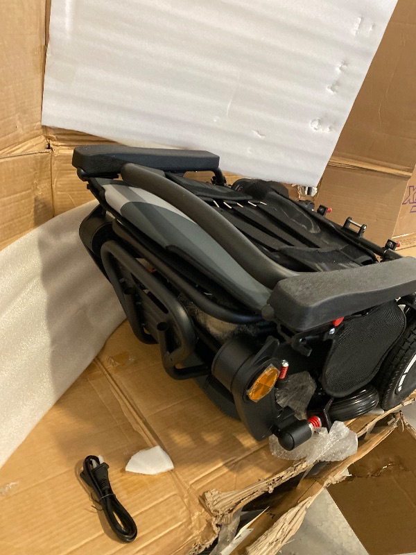Photo 1 of 30 Mile Range Foldable Electric Wheelchairs for Adults & Seniors, Silver