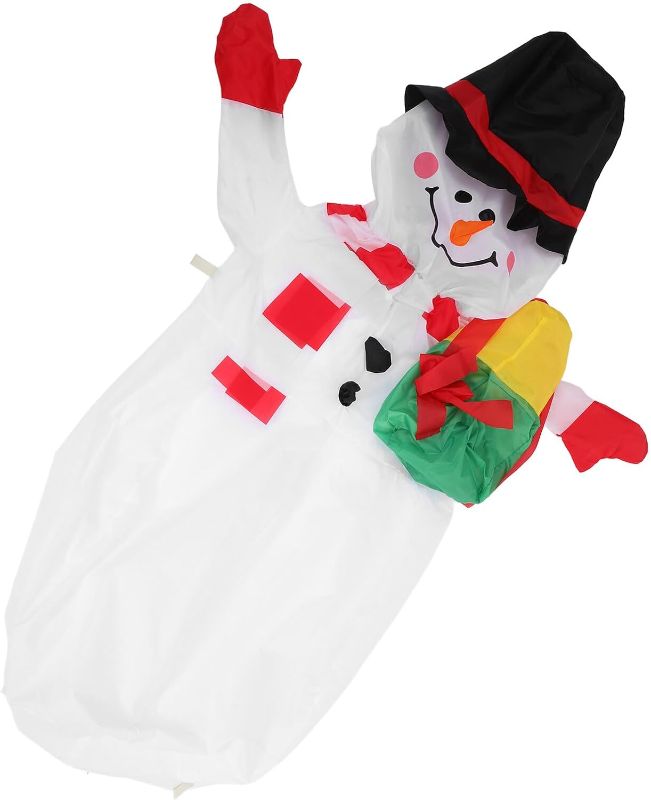 Photo 1 of 5Ft. Christmas Inflatable Snowman Decoration with LED Lights Outdoor Yard Party Decor Large Blow up Festive Inflatable Snowman for Holiday Lawn and Garden
