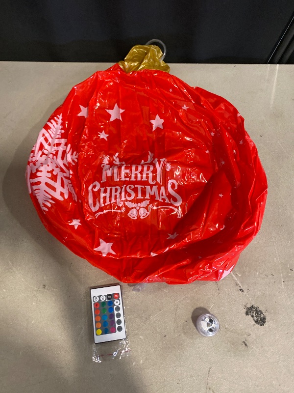 Photo 1 of 23.6 Inch Giant Inflatable Christmas Ball Christmas Letter Snowflake Inflatable Decorations PVC Inflatable Ornaments for Christmas Tree Yard Lawn Porch Winter Holiday Merry Christmas Outdoor Decor 