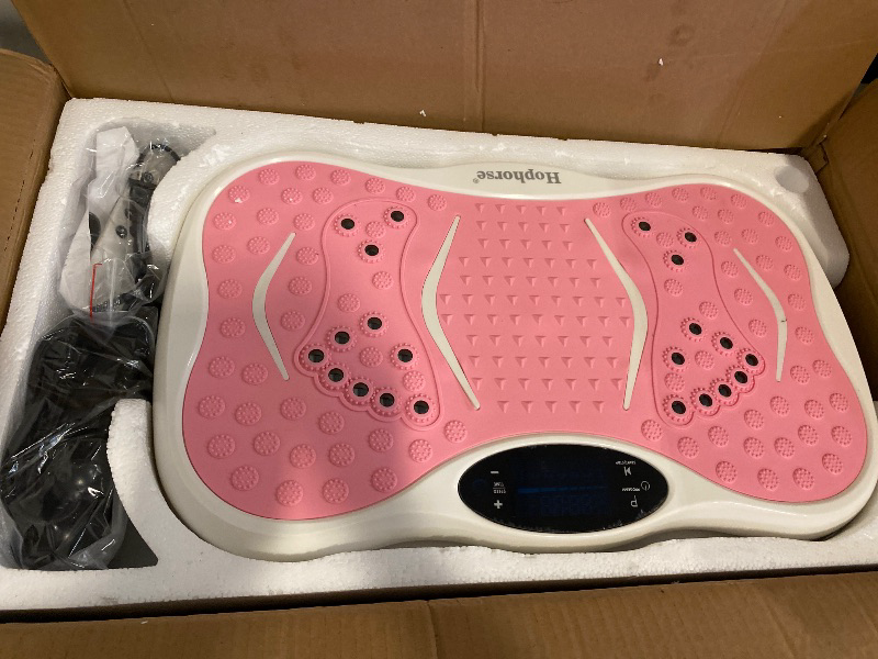 Photo 1 of HopHorse Adjustable Speed Vibration Plate – Quiet Home Exercise Equipment for Full Body Fitness, Multifunctional Walking Pad & Pedal Exerciser Alternative, Power Vibration Plates for Workout & Muscle Toning Pink