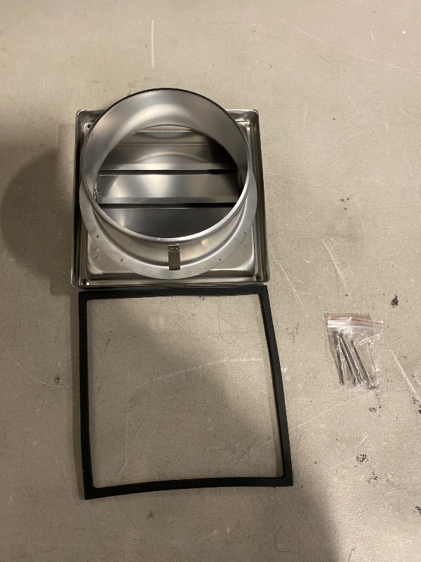 Photo 1 of 4'' Metal Dryer Vent Cover with Metal Mesh Screen, 7"x7" Outdoor Stainless Steel Louvered Vent Cover Includes 4 Screw for Easy Installation
