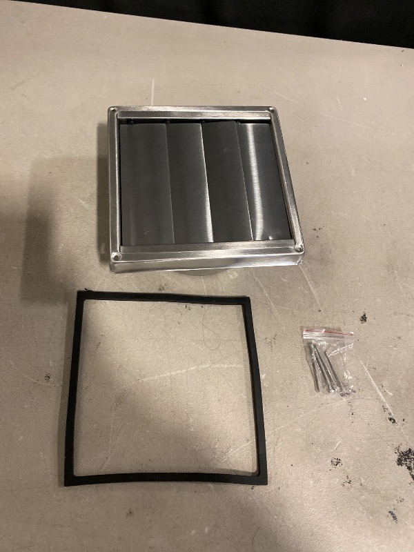 Photo 1 of 4'' Metal Dryer Vent Cover with Metal Mesh Screen, 7"x7" Outdoor Stainless Steel Louvered Vent Cover Includes 4 Screw for Easy Installation