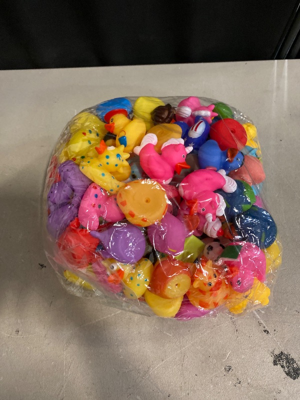 Photo 1 of 100 Pcs Rubber Ducks, Random Assortment Ducks Bulk, Mini Rubber Duckies for Toddler Baby Bath Toys, Kids Bath Pool Toys Birthday Gifts Party Favors