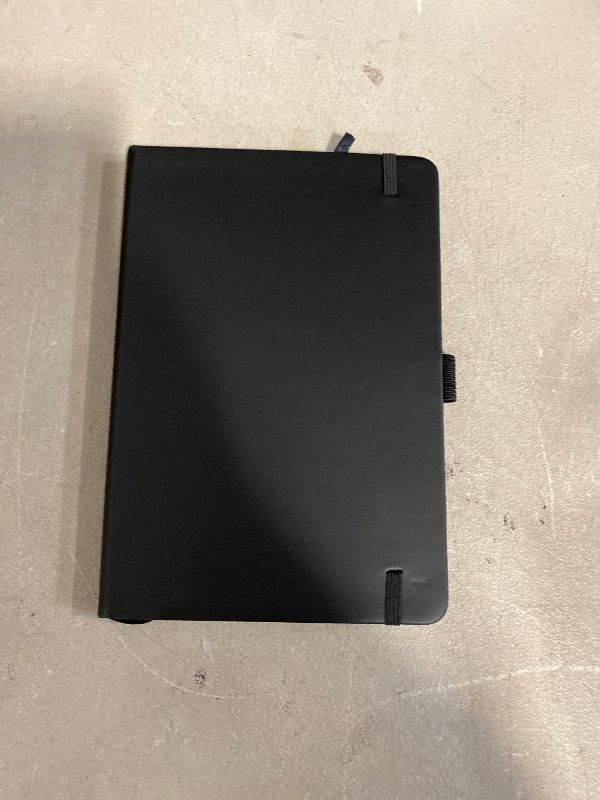 Photo 1 of Leather Notebook 200 Pages Notebook A5 Lined Diary, Lined Notebook Small with 80 g/m² Inkproof Paper for School, Office, Notes/Planning/Study/Travel/Drawings, 21.5 x 14.5 cm (black)