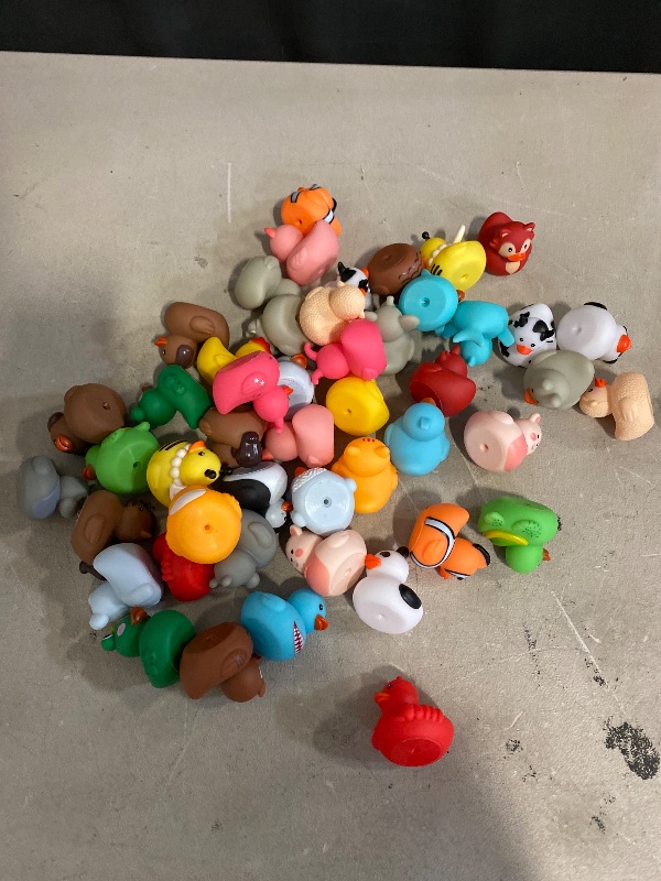 Photo 1 of 50 Pcs Rubber Ducks, Random Assortment Ducks Bulk, Mini Rubber Duckies for Toddler Baby Bath Toys, Kids Bath Pool Toys Birthday Gifts Party Favors