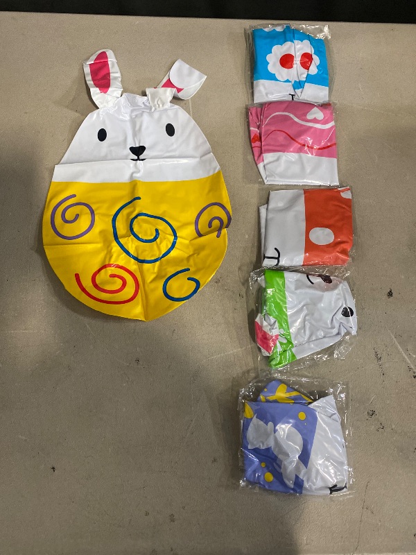 Photo 1 of 6Pcs Inflatable Easter Bunny Eggs Balloons, 16 Inch Easter Eggs Rabbit Decorations Outdoor Blow up Colorful Bunny Ornaments for Spring Holiday Garden