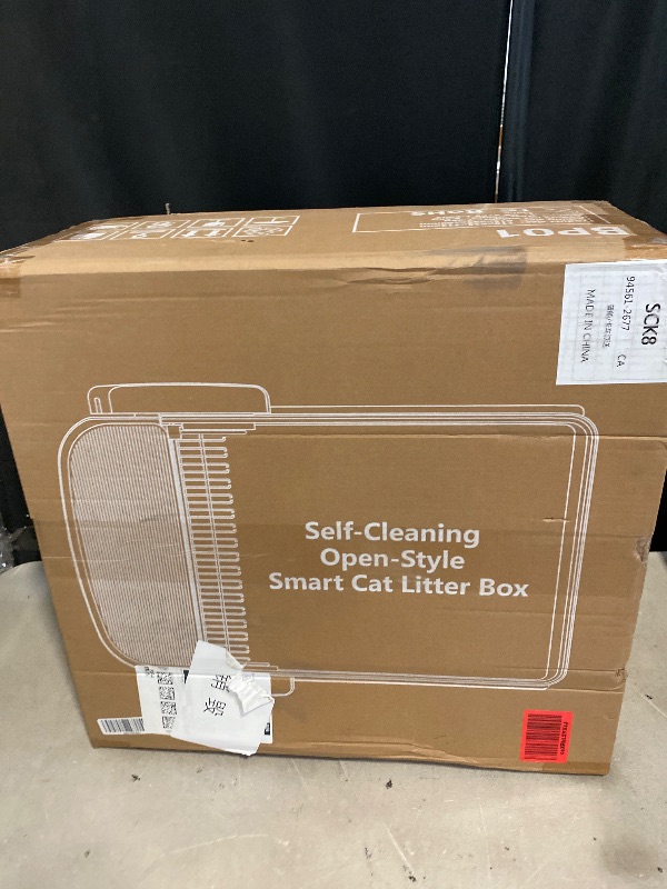 Photo 1 of Self Cleaning Litter Box,Fully Open Automatic Litter Box with App Control for Multiple Cats,Electric Litter Robot with Triple Sensor Protection,10L Waste Bin - White
