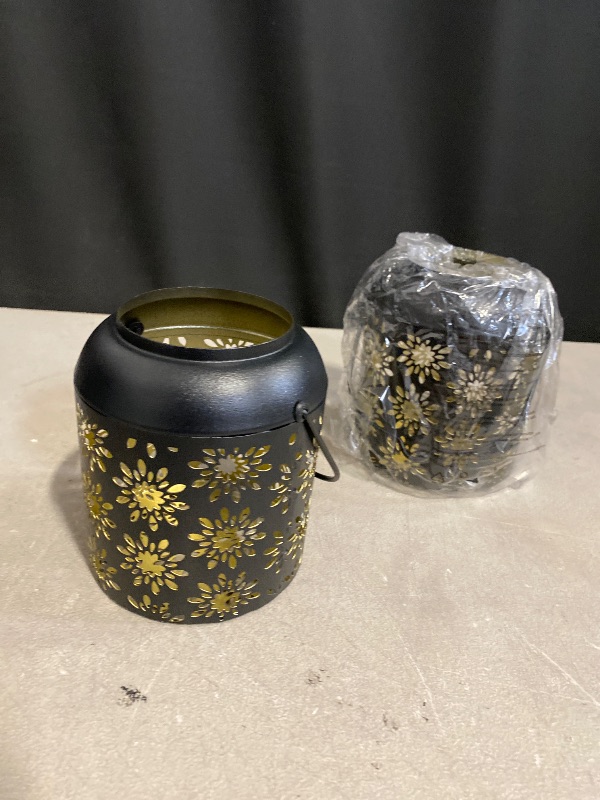 Photo 1 of 2 Pack Hanging Solar Lanterns, Tomshine Outdoor Lantern Warm White Waterproof Metal Patio Decor for Garden Landscape Yard Decoration (Flower Pattern)