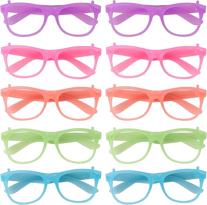Photo 1 of Glasses Frames Set - 10 Pcs Assorted Bright Color Eyeglass Frames Adults(No Lenses)