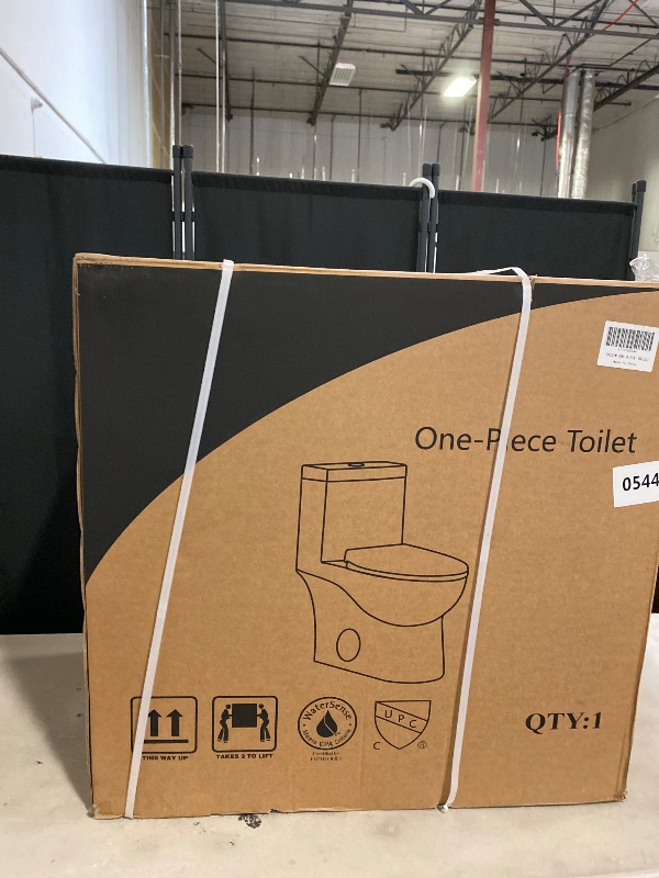 View 6 of Elongated One Piece Toilet Matte White, ADA Toilet 17.3" with Comfort Chair Height Seat, 0.8/1.28 GPF Powerful Dual Flush Toilet for Bathroom, 12" Rough-in Skirted Toilet Bowl