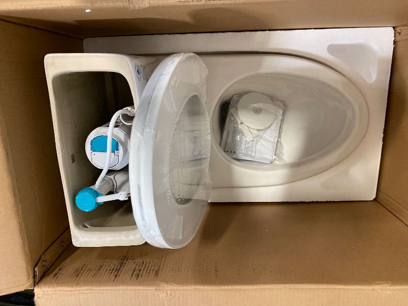 View 2 of Elongated One Piece Toilet Matte White, ADA Toilet 17.3" with Comfort Chair Height Seat, 0.8/1.28 GPF Powerful Dual Flush Toilet for Bathroom, 12" Rough-in Skirted Toilet Bowl