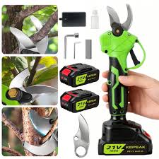 Photo 1 of Cordless Electric Pruning Shears,DFITO SK5 Steel Blade Tree Pruner with 2×13000mAh Rechargeable Batteries, 30mm Cutting Capacity, Lightweight Garden Trimming Tool for Orchard Yard | Missing one battery