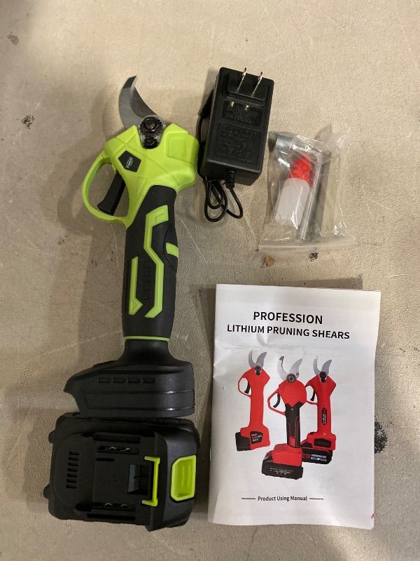 Photo 1 of Cordless Electric Pruning Shears,DFITO SK5 Steel Blade Tree Pruner with 2×13000mAh Rechargeable Batteries, 30mm Cutting Capacity, Lightweight Garden Trimming Tool for Orchard Yard | Missing one battery