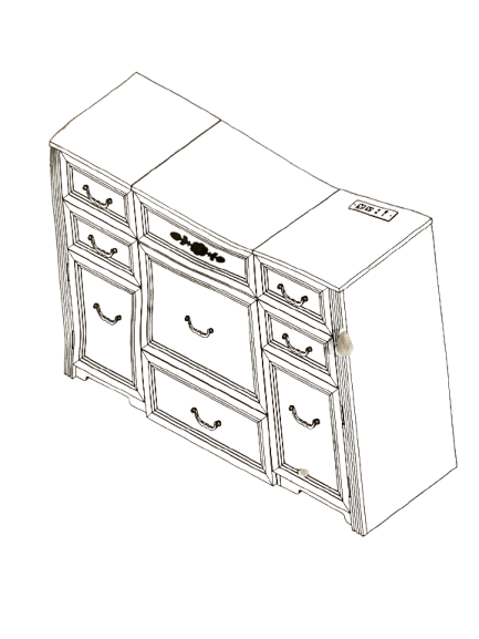 Photo 1 of 9 Drawer Cabinet Set with Power Outlet White