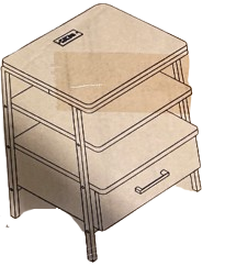 Photo 1 of Sealed | NIGHTSTAND End Table With Built-in Charging Station and Fabric Storage Drawer 19.7"W x 15"D x 23.4"?