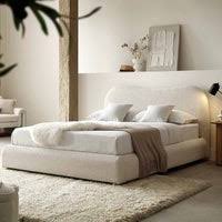 Photo 1 of Box 1/2 | King Egerie Curved Headboard Beige Boucle Ottoman Storage Bed | Missing box 2/2