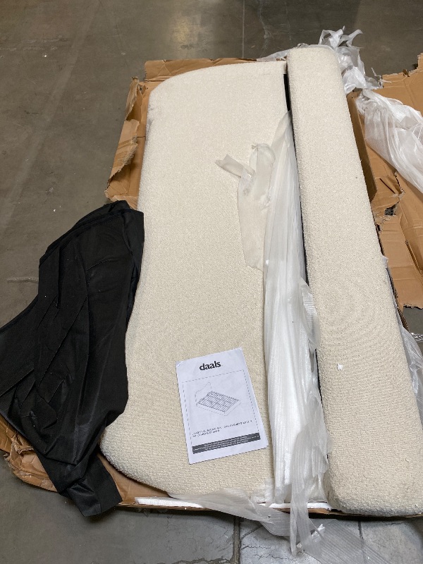 View 2 of Box 1/2 | King Egerie Curved Headboard Beige Boucle Ottoman Storage Bed | Missing box 2/2
