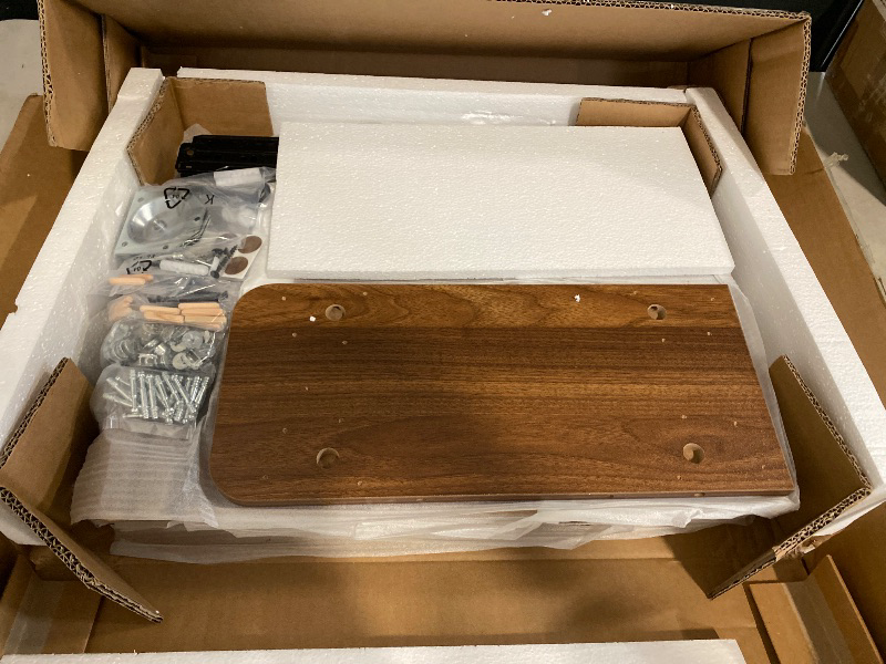 Photo 1 of Brown Narrow Nightstand With 2 Drawers