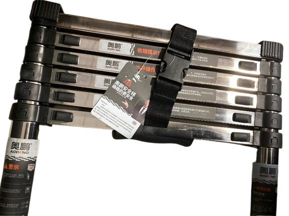 Photo 1 of 6.6 FT. Extension Telescoping Ladder / Attic Ladder, Heavy-Duty Stainless Steel, Non-Slip Feet, 330 LBS Load Capacity, Ideal for RV, Roof