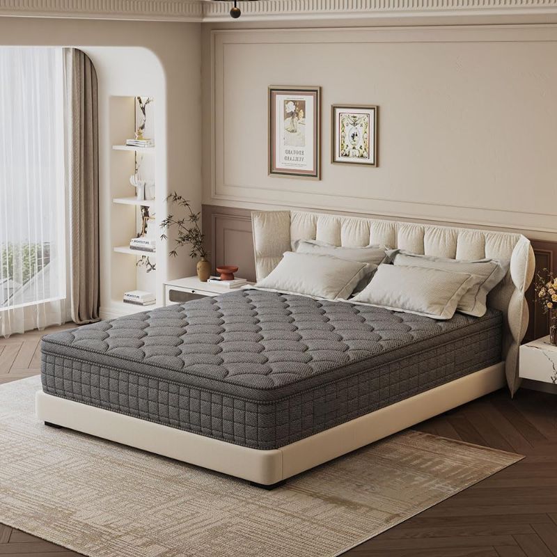 Photo 1 of 12-Inch Twin Mattress,Memory Foam and Spring Hybrid Mattress, Medium Firmness, Lumbar Support, Suitable for Home Bedrooms and Hotels, Boxed, with Pressure Relief and Sound Insulation Features