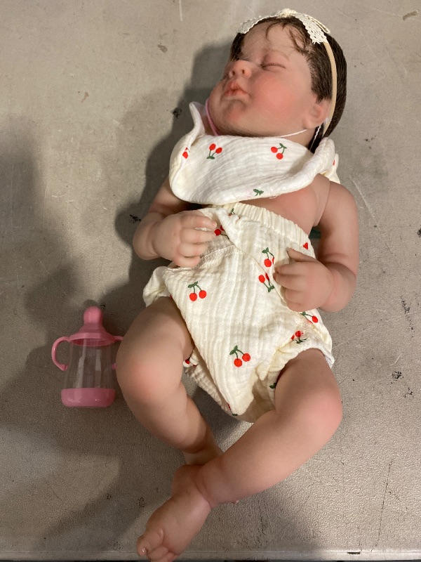 Photo 1 of 3D-Paint with Visible Veins Full Vinyl Body Asleeping Girl Reborn Baby Doll Toy Lifelike Play House Bathe Toy Soft Silicone Reborn Doll with Washable Feel