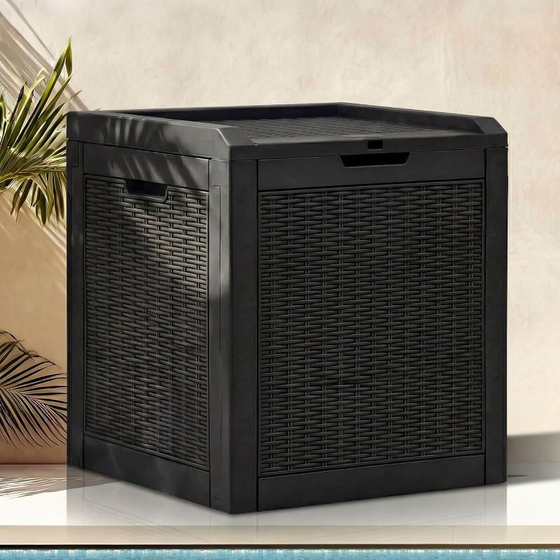 Photo 1 of 32 Gallon Resin Storage Box, Indoor Outdoor Deck Box for Package Delivery, Patio Cushions, Gardening Tools, Lockable, Waterproof