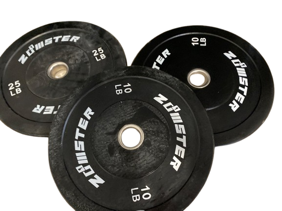 Photo 1 of Zoomster 3 Pack Weights 2 10lbs. 1 25lbs. Bumper Plate Olympic Weight Plate Bumper Weight Plate with Steel Insert Strength Training Weight Lifting Plate