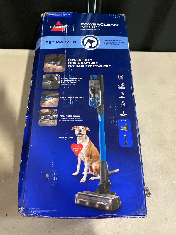 Photo 1 of Bissell PowerClean FurFinder 200W Self-Standing Cordless Vacuum w/Tangle Free Brush Roll, Strong Suction, Removeable Battery, Wall Mount, Upholstery Tool & Bright Headlights