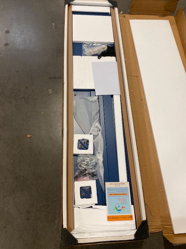 Photo 1 of 71" Height Metal Blue Storage Cabinet, Modern Steel Pantry Cupboard with 2 Doors and Adjustable Shelves for Kitchen Garage and Home Blue | Metal Slightly Dented