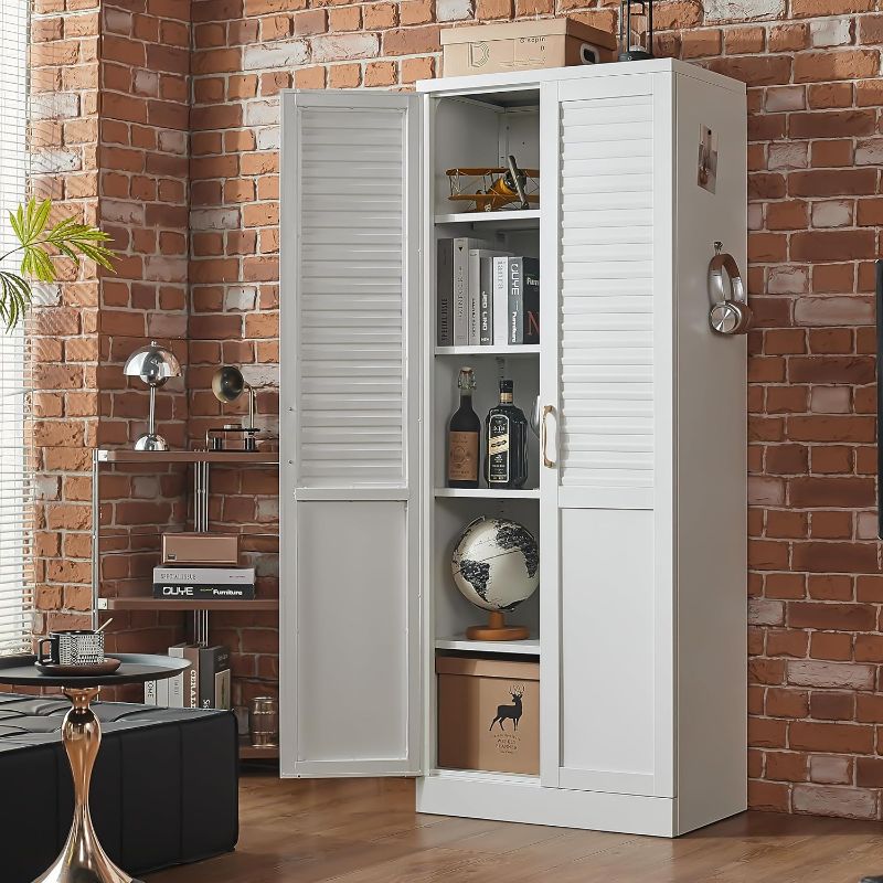Photo 1 of New | Modern Metal Pantry Cabinet with 4 Adjustable Shelves, Freestanding Steel Storage Cabinet for Kitchen & Home, 71" Tall