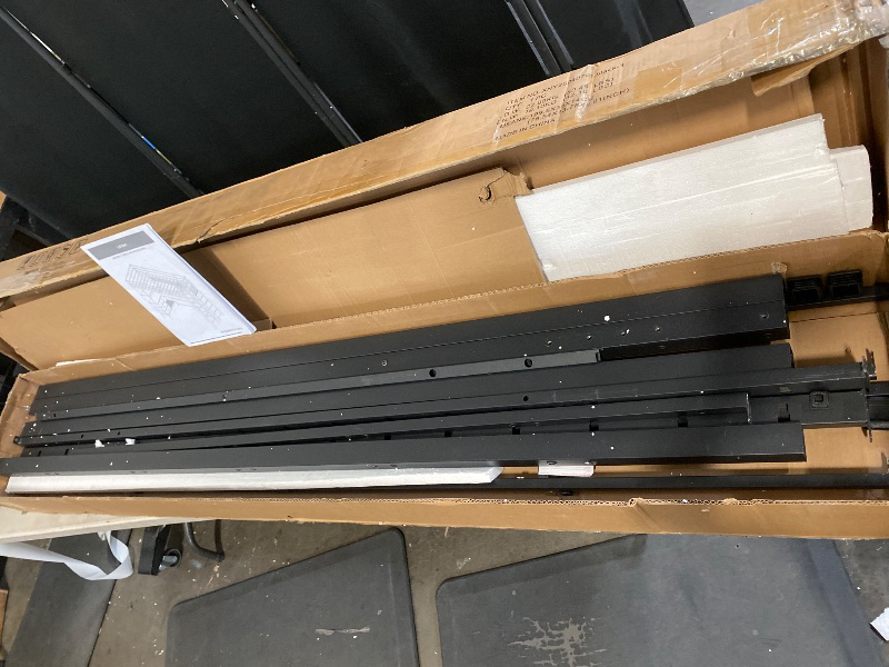 Photo 1 of Box 1/2 | Twin Size Loft Bed with Desk, LED Lights, Charging Station, Industrial Loft Bed Frame with 3 Storage Shelves and 8 Fabric Drawers, Safety Guard & Ladder,LED Metal Twin Size Bunk Bed | Missing Box 2/2