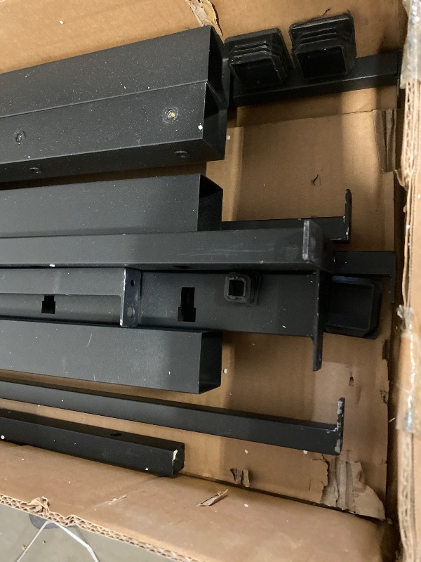 Photo 1 of Box 1/2 | Twin Size Loft Bed with Desk, LED Lights, Charging Station, Industrial Loft Bed Frame with 3 Storage Shelves and 8 Fabric Drawers, Safety Guard & Ladder,LED Metal Twin Size Bunk Bed | Missing Box 2/2
