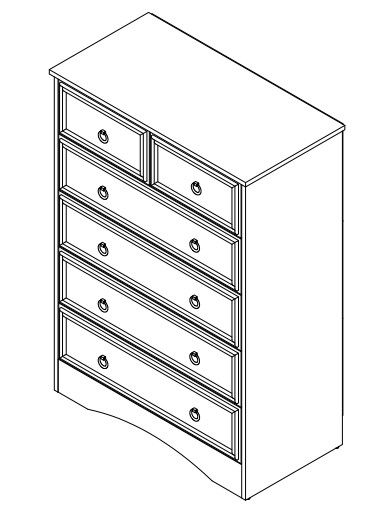Photo 1 of Sealed | 6 Drawer Weathered Dresser Brown