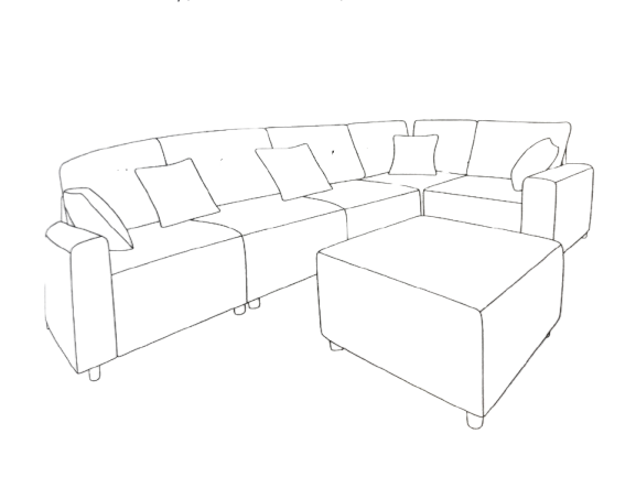 Photo 1 of Box 1/4A Modern Sofa Grey 6 Piece Sectional | Missing Box B, C, and D