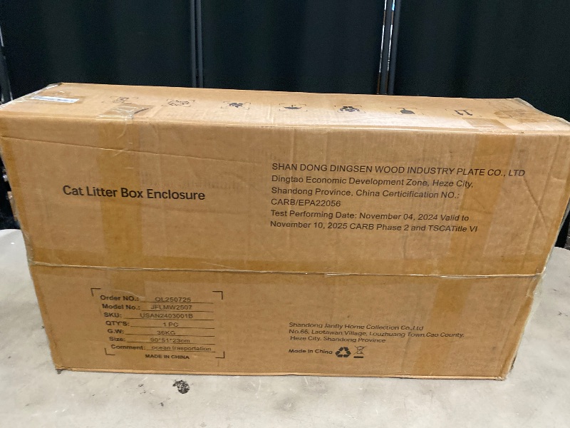 Photo 1 of Farmhouse X-Frame Cat Litter Box Enclosure White/Brown
