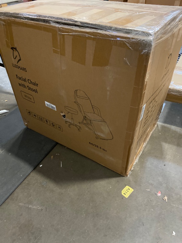 Photo 1 of Sealed | Facial Chair, 73" Tattoo Chair for Client,3-Section Adjustable Massage Table with Stool, Multipurpose Beauty Beds Salon Equipment for Esthetician, Tattooshop, Spa (White)