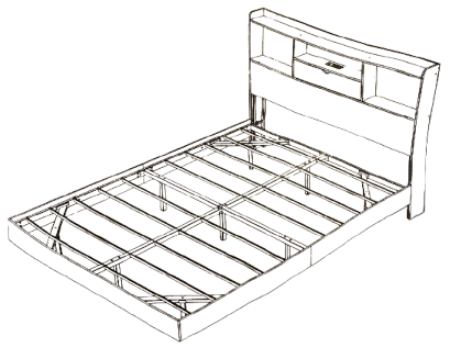 Photo 1 of Sealed | Queen-size platform bed With Outlet, LED, and Storage Shelves Black