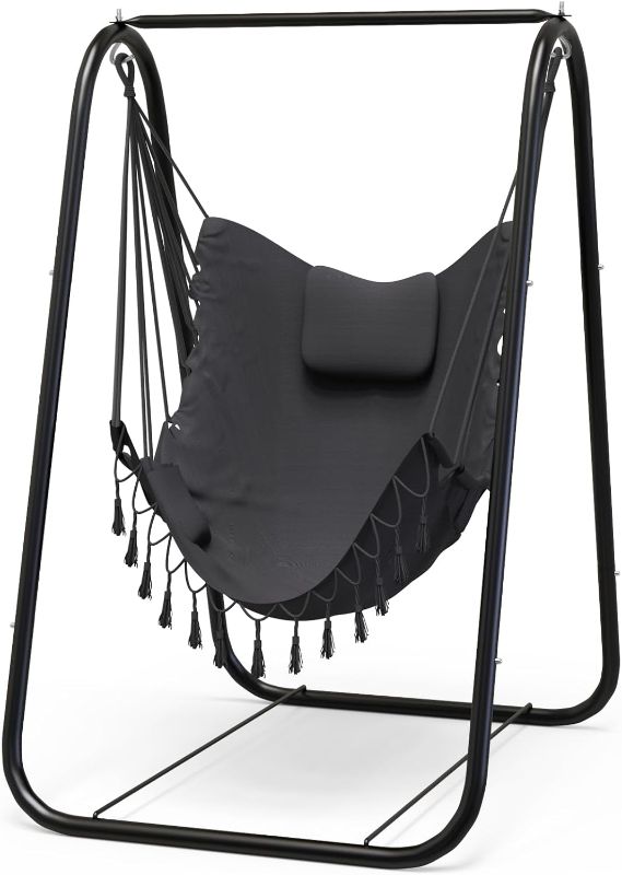 Photo 1 of Hammock Chair with Stand,Heavy-Duty and Rustproof Hanging Chair with Stand,Hammock Swing Chair Stand,for Indoor Outdoor Patio Yard Garden Porch | Does not include Hammock