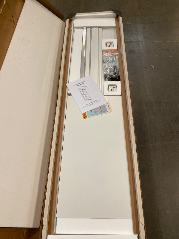 Photo 1 of 71" Tall Modern Armoire Wardrobe Closet with Hanging Rod, Clothing Storage Cabinet, White Steel Assembly
