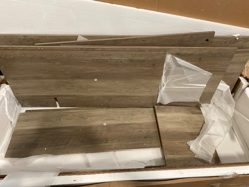 Photo 1 of Box 2/2 | 72" Kitchen Pantry Cabinet, Kitchen Hutch with Microwave Stand, Buffet Cabinet with Hutch for Dining Room, Ash Gray | Missing Box 1/2