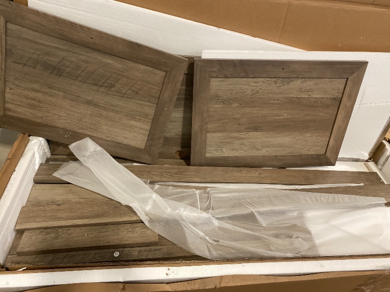 Photo 1 of Box 2/2 | 72" Kitchen Pantry Cabinet, Kitchen Hutch with Microwave Stand, Buffet Cabinet with Hutch for Dining Room, Ash Gray | Missing Box 1/2