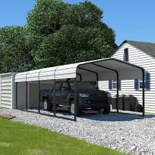 Photo 1 of 3/5 | 12 ft. W x 20 ft. D Carport Metal Car Canopy and Shelter, White | Missing Boxes 1,2,4, and 5 / 5