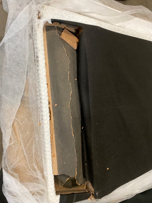 Photo 1 of Only Box 1 of 3 | Upholstered Canopy Bed with Four-Post Metal Frame, Padded Headboard and Transitional Style - Bedroom - Full Size | Missing Box 2 and 3/3