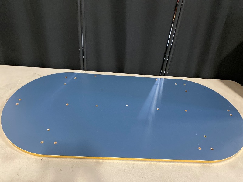 Photo 1 of 47" x 10" Blue/Gold Wood Bar Table Top