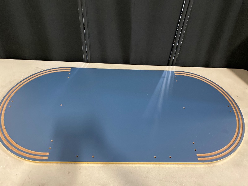 Photo 1 of 47" x 10" Blue/Gold Wood Bar Table Top