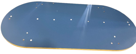 Photo 1 of 47" x 10" Blue/Gold Wood Bar Table Top