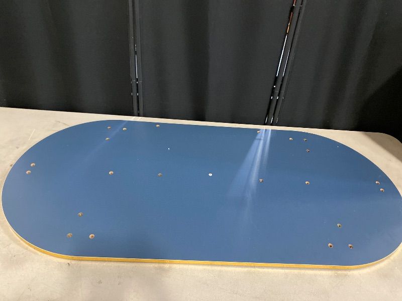 Photo 1 of 47" x 10" Blue/Gold Wood Bar Table Top