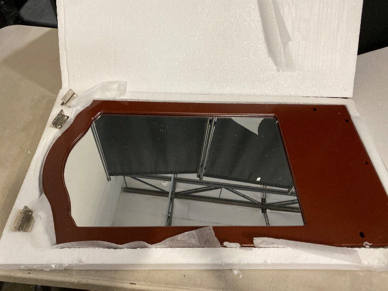 View 2 of 29" x 16" Vanity Furniture Mirror Cappuccino with Arched Styling