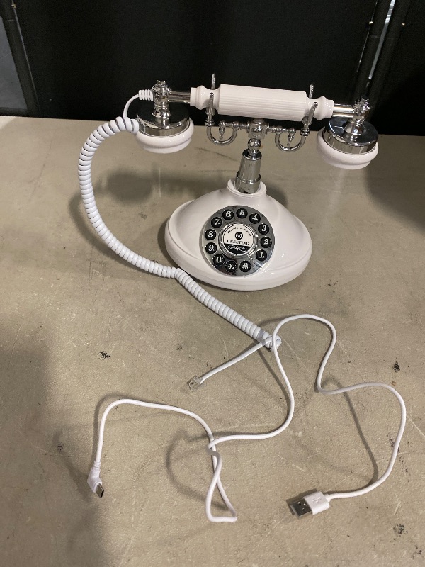 Photo 1 of Audio Guest Book Wedding Phone,Audio Guestbook Phone Vintage Style Audio Message Voicemail for Graduation Retirement Party Birthdays Baby Shower Special Occasions (White