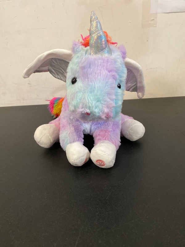 View 2 of 16.5" Light up Unicorn Stuffed Animal Rainbow Unicorn Soft Plush Toys Birthday Christmas Children's Day Gifts for Toddlers Boys Girls Kids